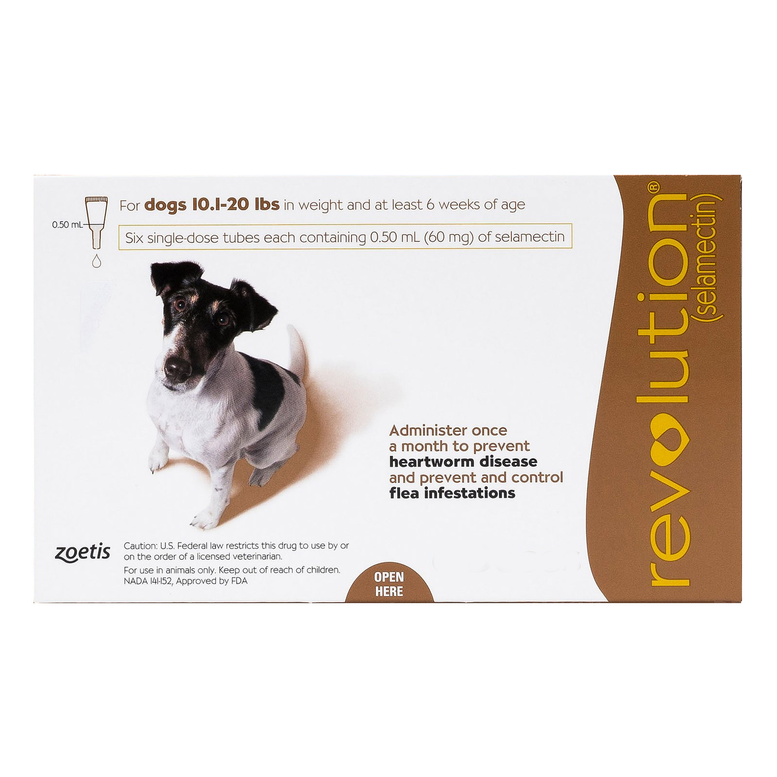 Revolution For Small Dogs 10.1 - 20lbs Brown 6 Doses
