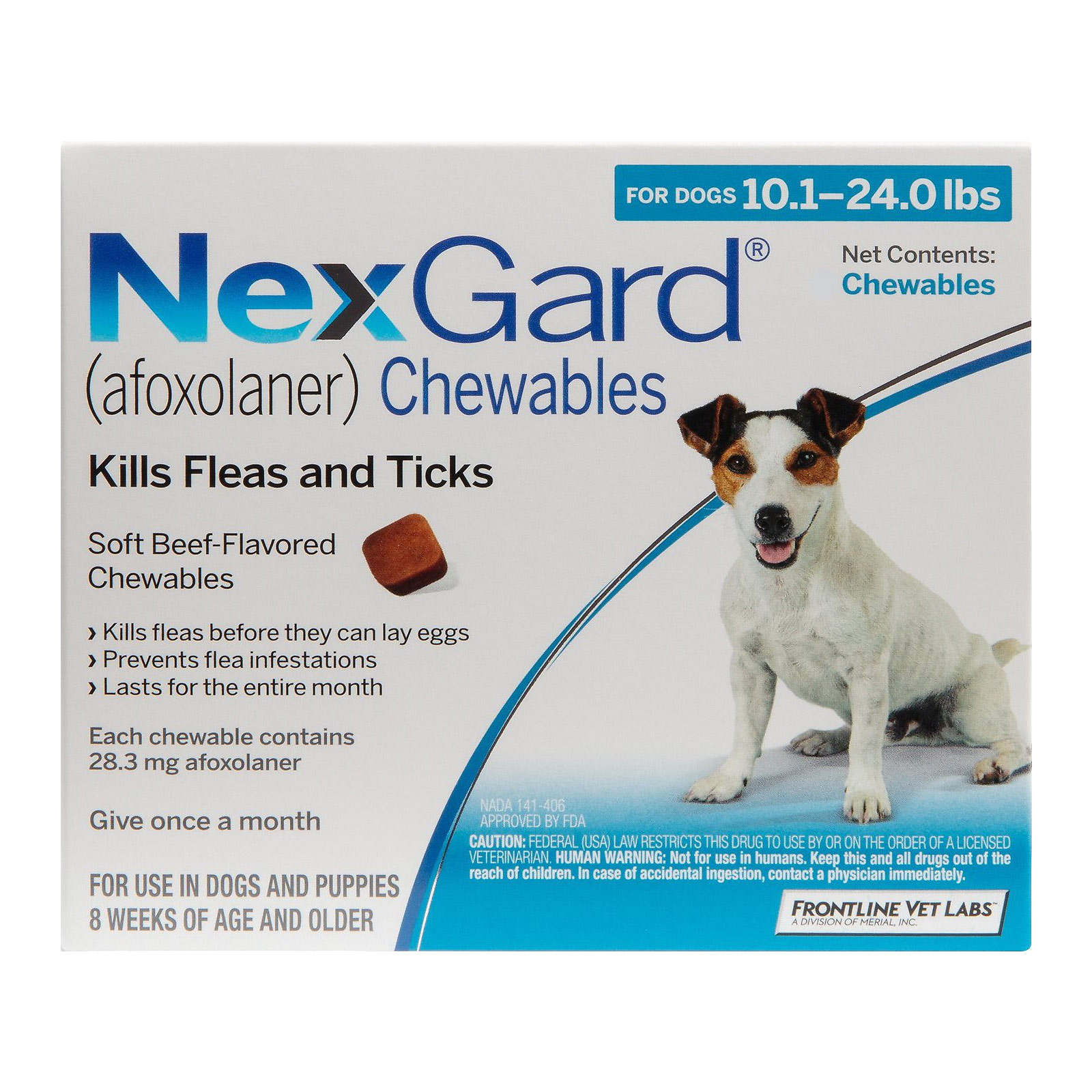 Nexgard For Medium Dogs 10.1-24 Lbs Blue 12 Chews