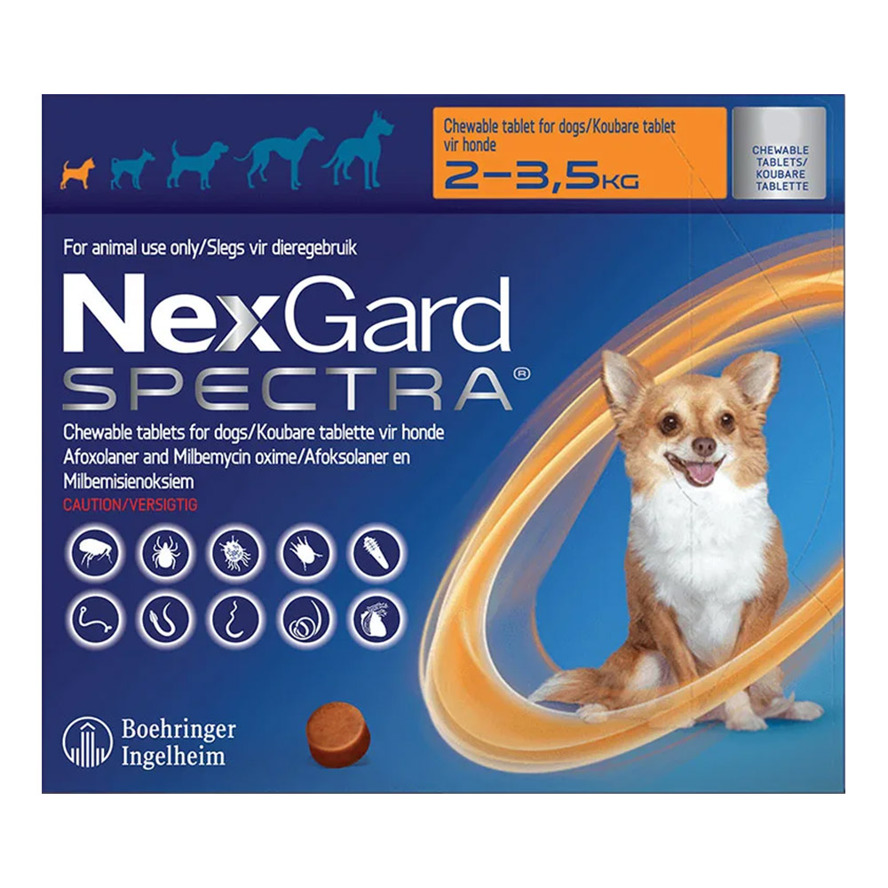 Nexgard Spectra For Xsmall Dogs 4.4-7.7 Lbs Orange 6 Pack