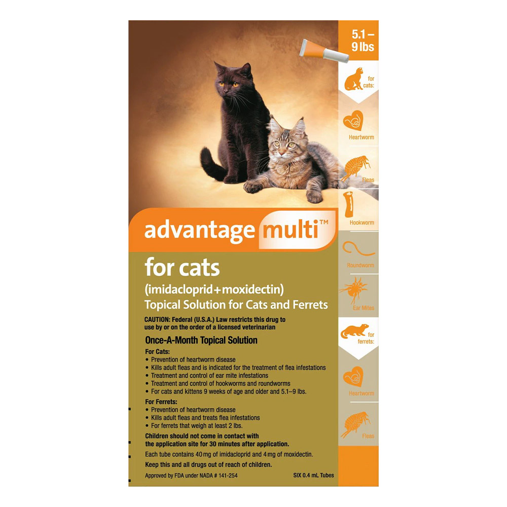 Advantage Multi Kittens & Small Cats Up To 10lbs Orange 12 Doses