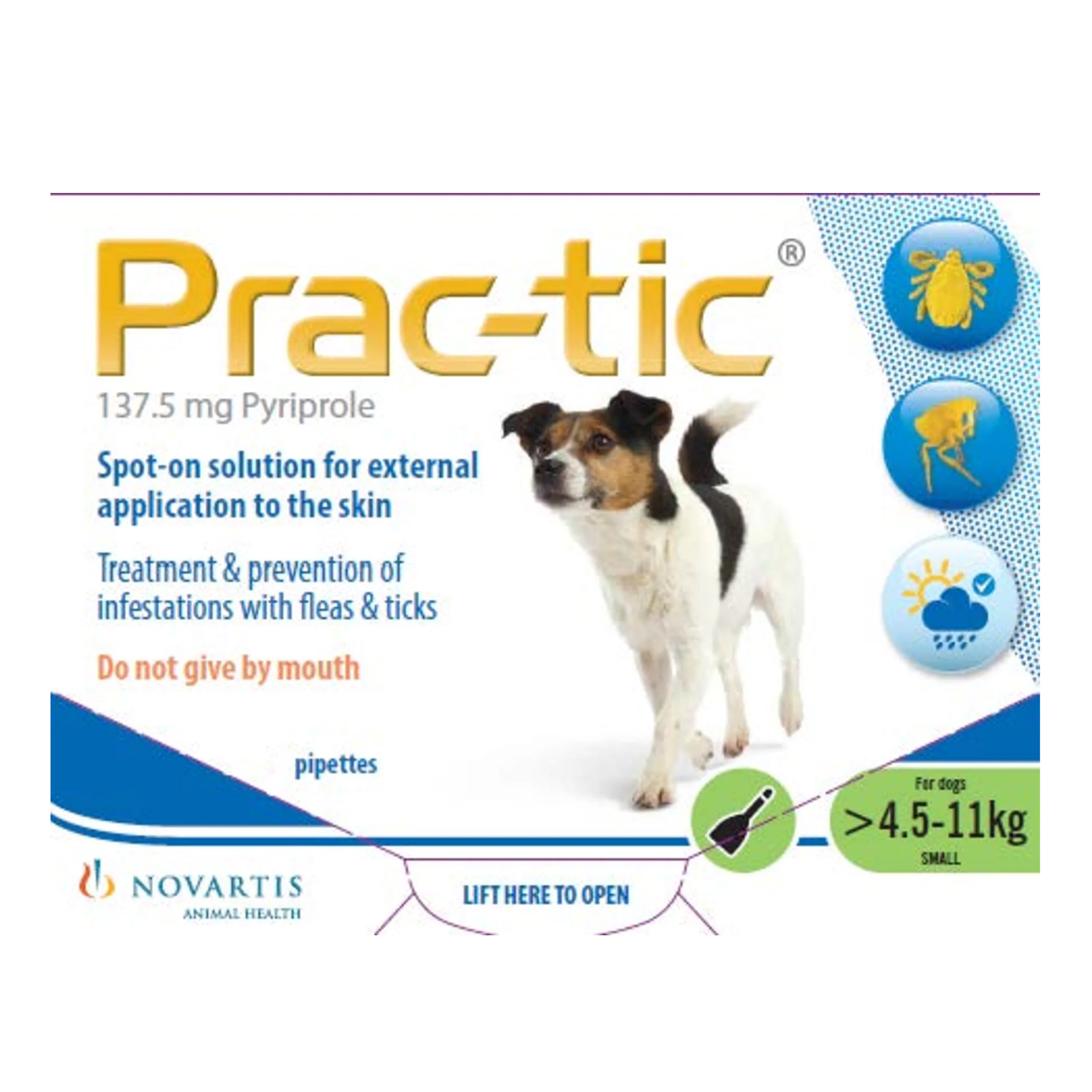 Prac-Tic Spot On For Small Dog: 10-25 Lbs Green 12 Pack