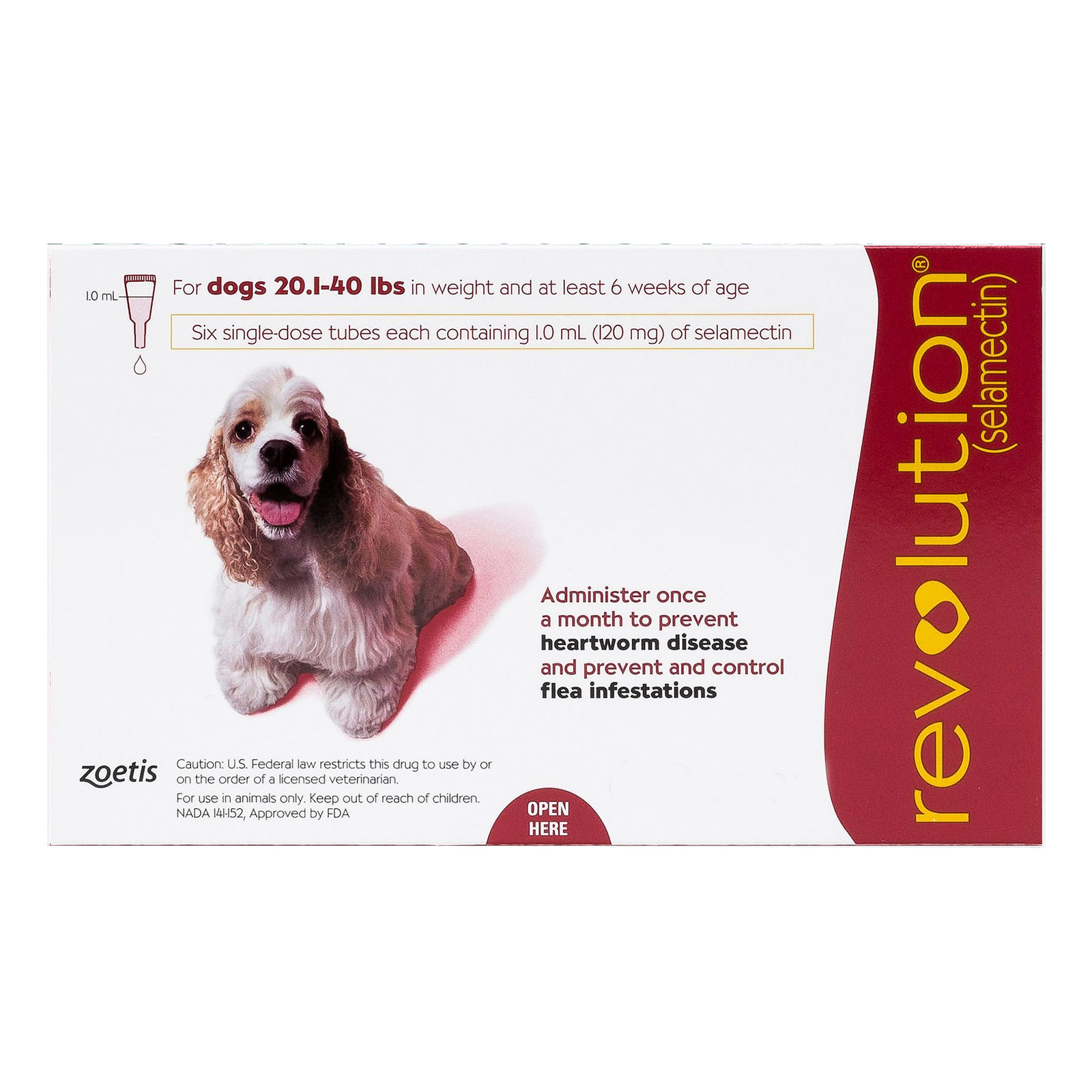 Revolution For Medium Dogs 20.1-40lbs Red 6 Doses