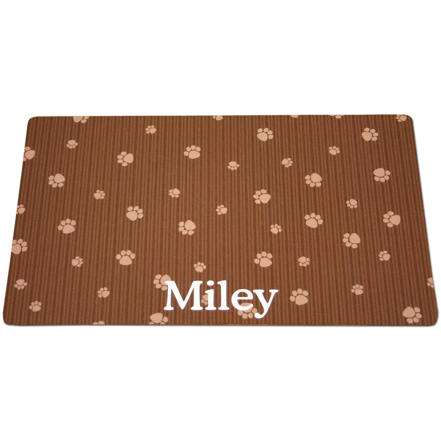 Drymate Brown & Tan Paw Print Personalized Cat Litter Box Mat