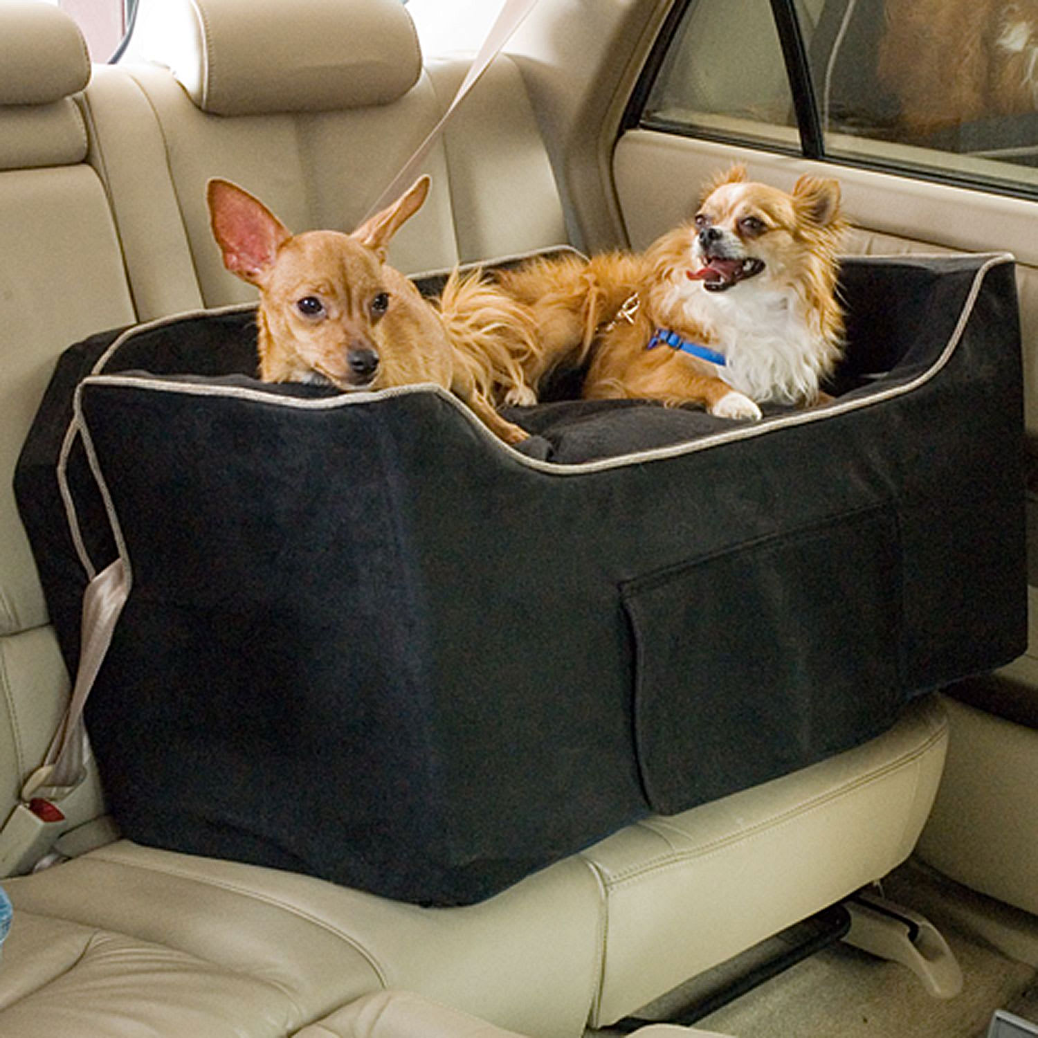 Snoozer Black Luxury Lookout II Double Dog Car Seat, Large