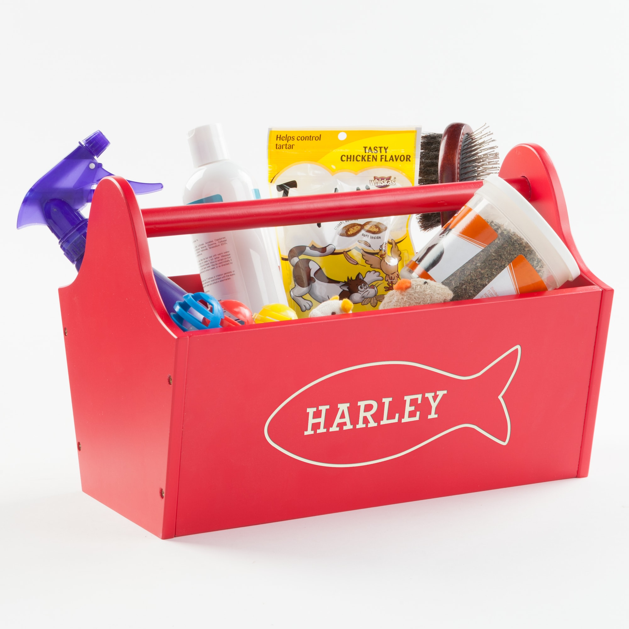 Custom Personalization Solutions Personalized Sweet Cat Storage Caddy Red