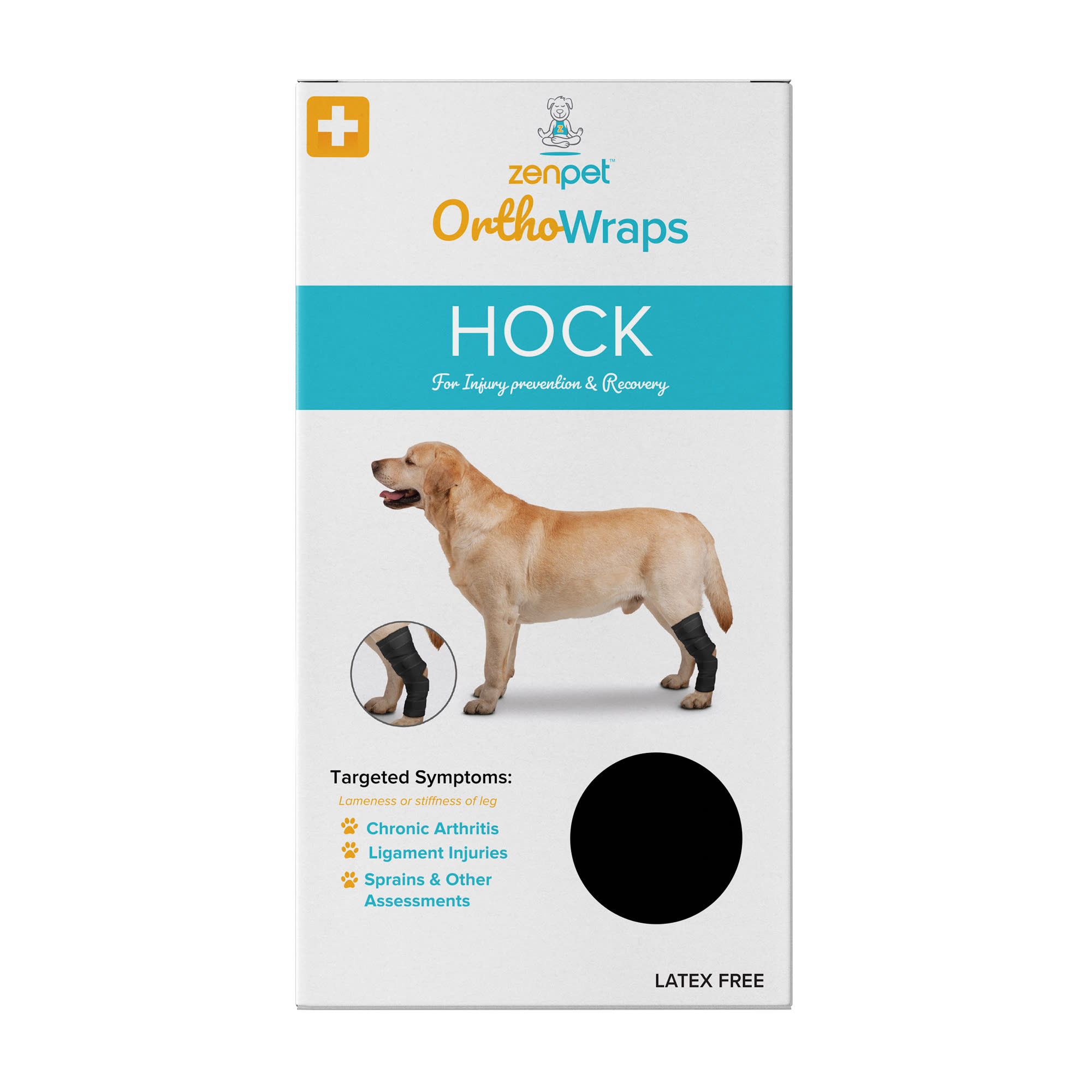 ZenPet OrthoWrap Hock Latex-Free Compression Wrap for Dogs, Medium