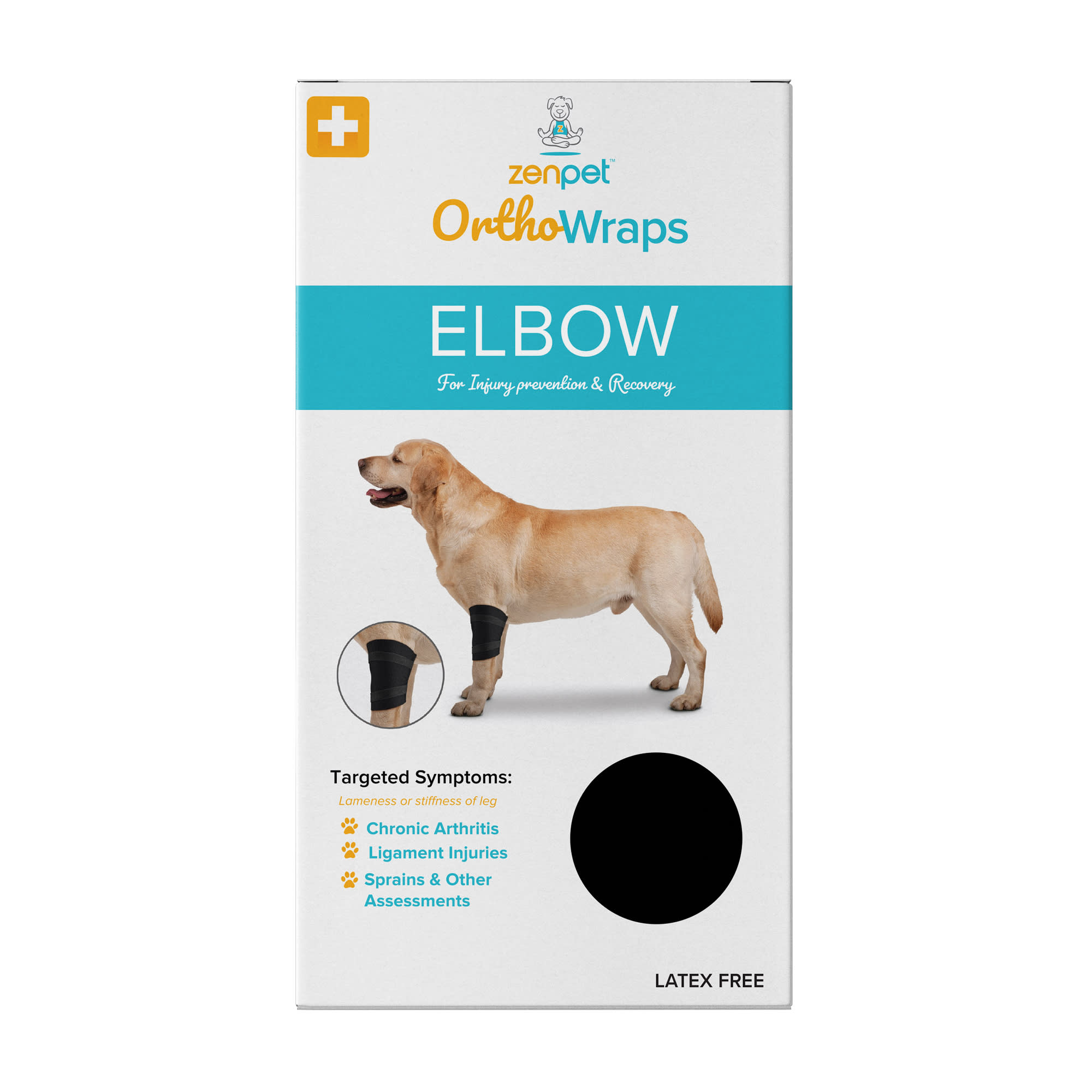 ZenPet OrthoWrap Elbow Latex-Free Compression Wrap for Dogs, Medium
