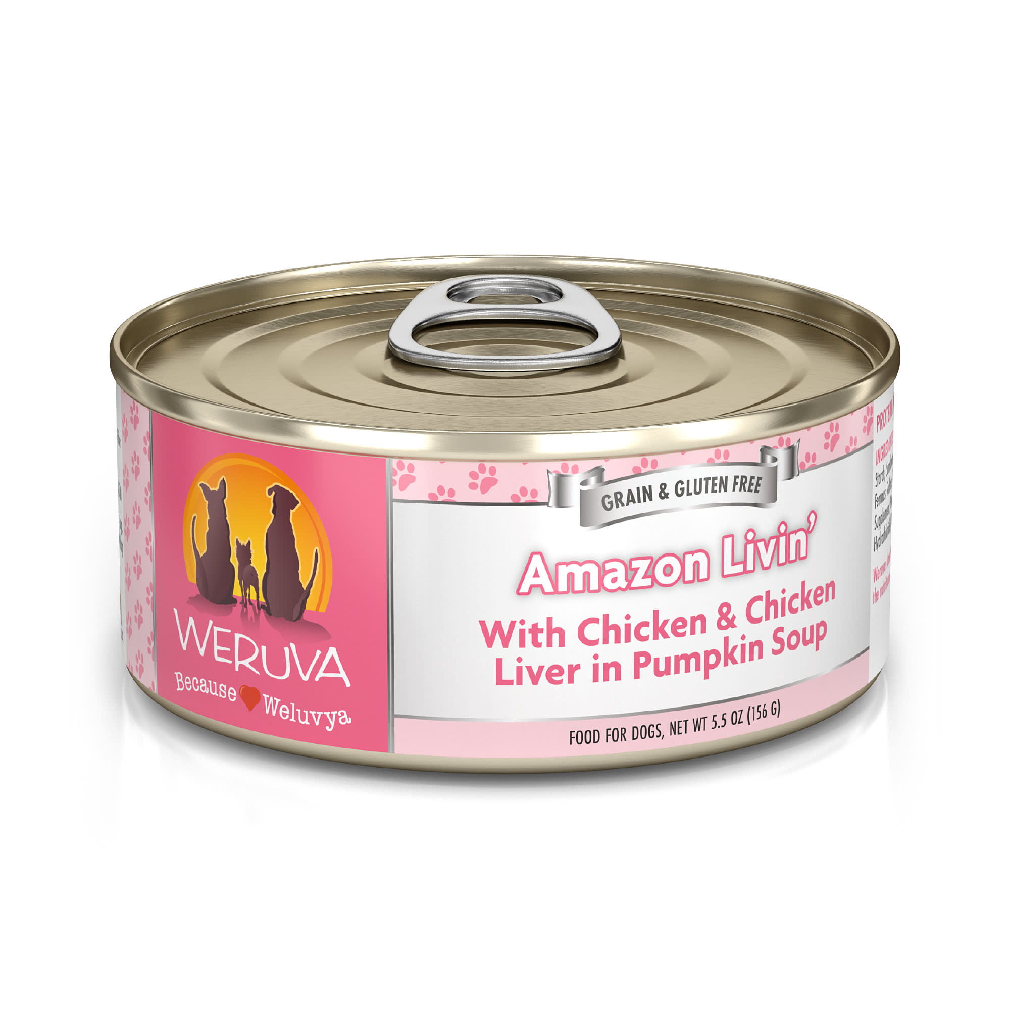 Weruva Classics Amazon Liver with Chicken & Chicken Liver in Pumpkin Soup Wet Dog Food, 5.5 oz., Case of 24, 24 X 5.5 OZ