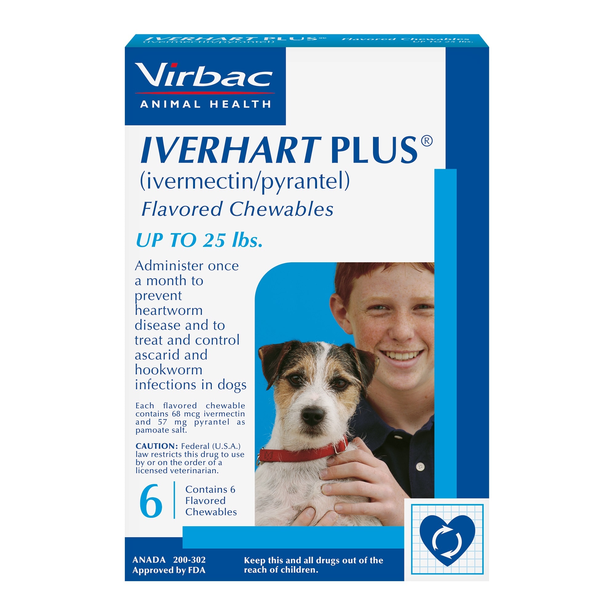 Iverhart Plus Chewable Tablets for Dogs 1 to 25 lbs.