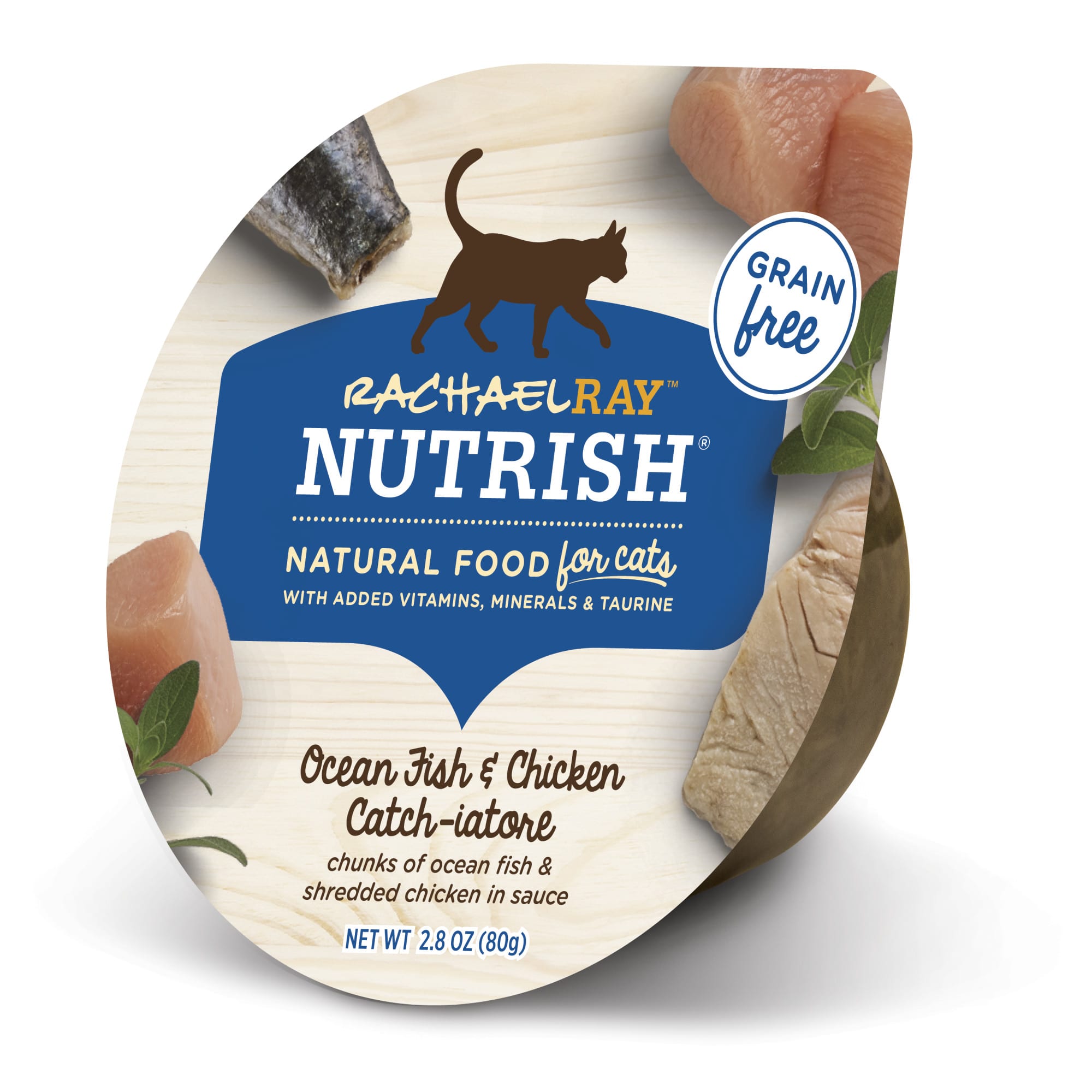 Rachael Ray Nutrish Natural Grain Free Ocean Fish & Chicken Catch-iatore Wet Cat Food, 2.8 oz., Case of 24, 24 X 2.8 OZ