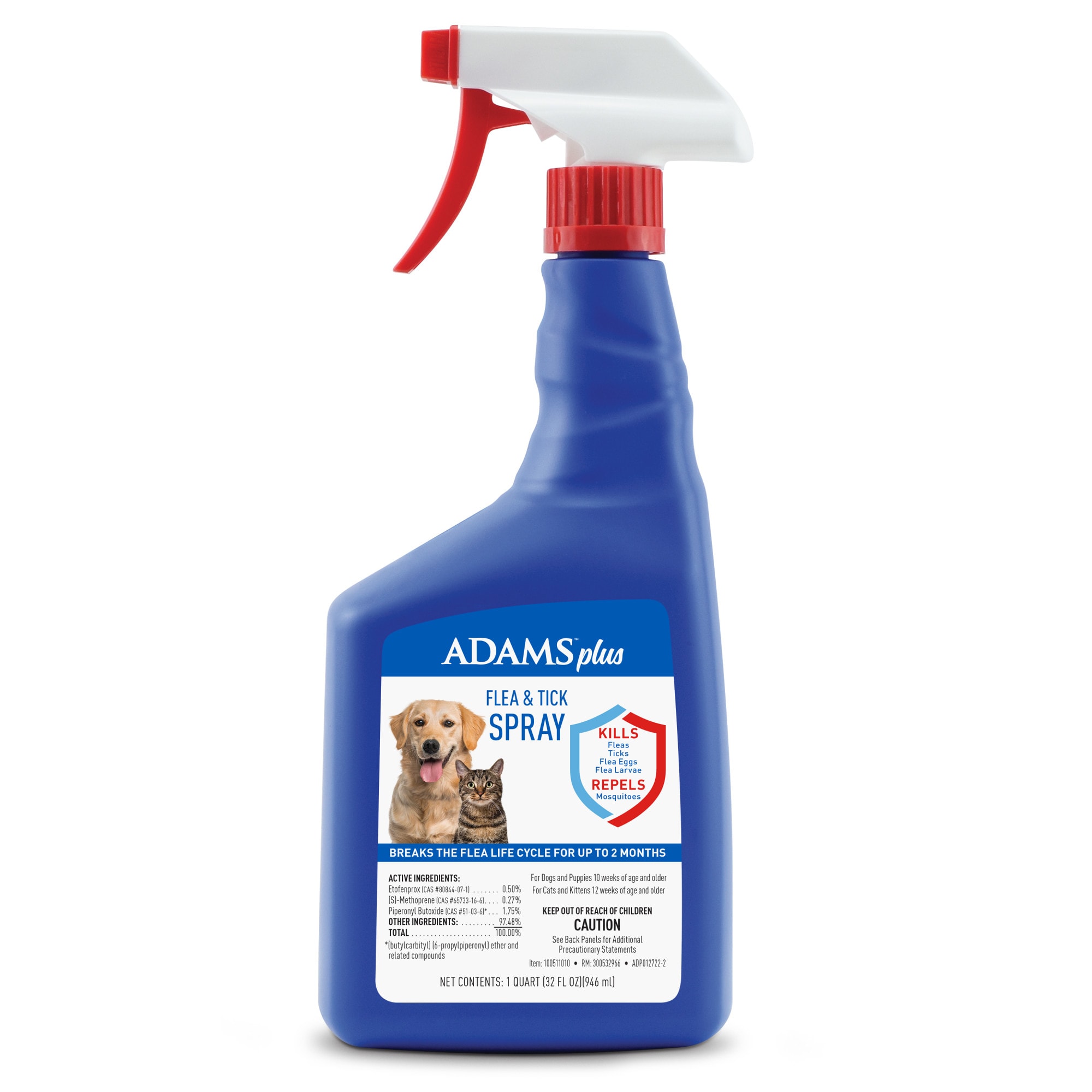 Adams Plus Flea and Tick Spray for Cats and Dogs