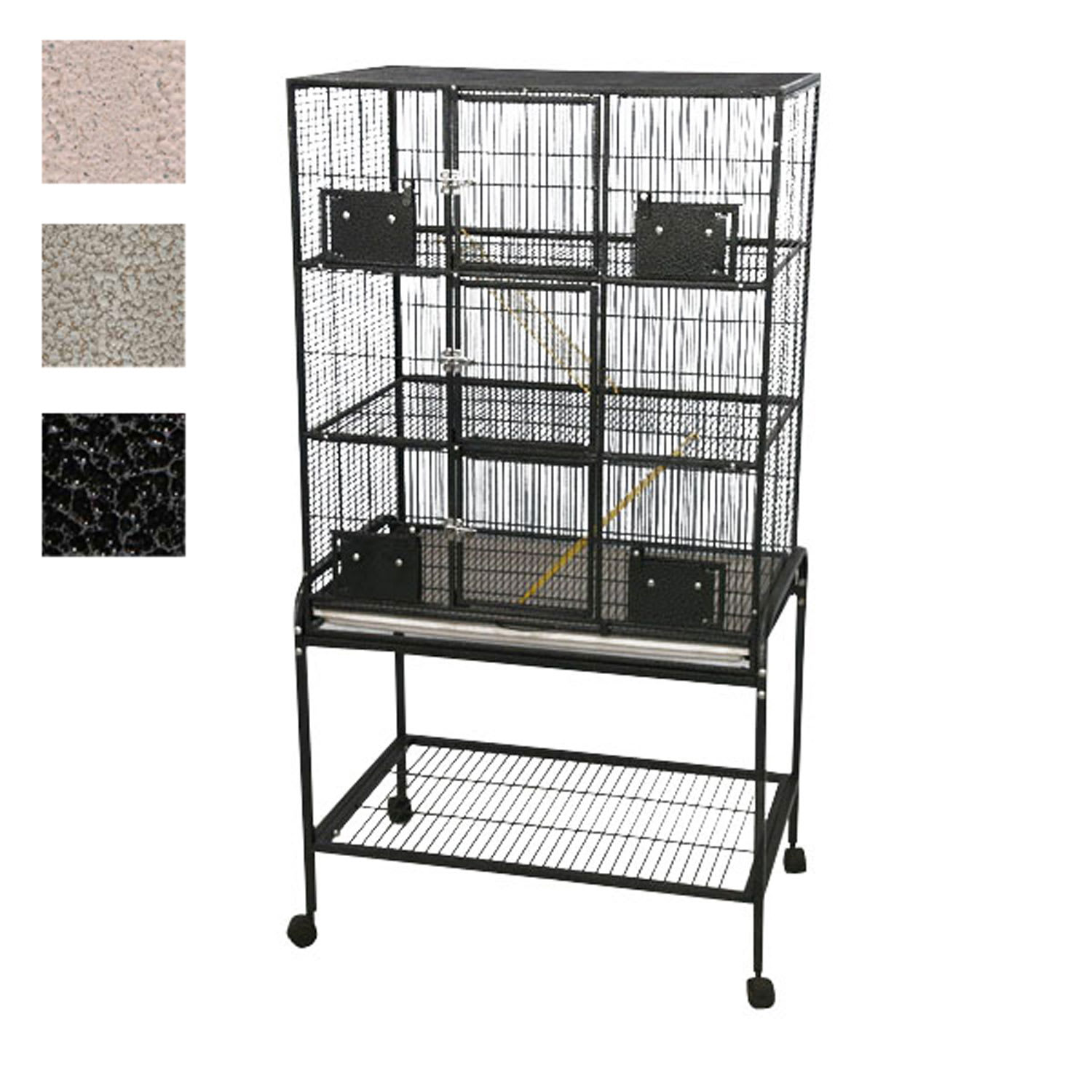 A&E Cage Company 3 Level Small Animal Cage with Removable Base in Platinum
