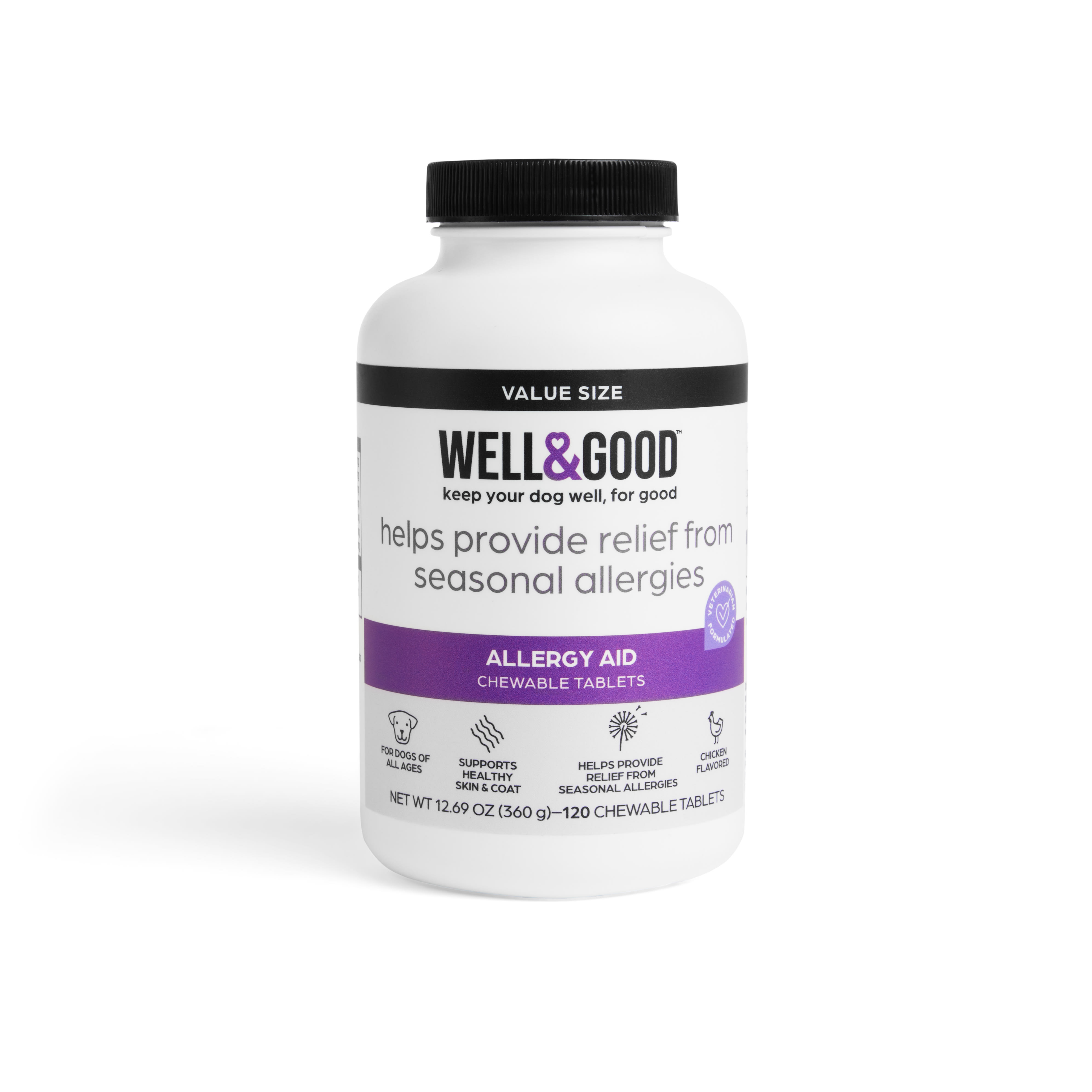 Well & Good Dog Allergy Aid Chewable Tablets, Count of 120, 120 CT