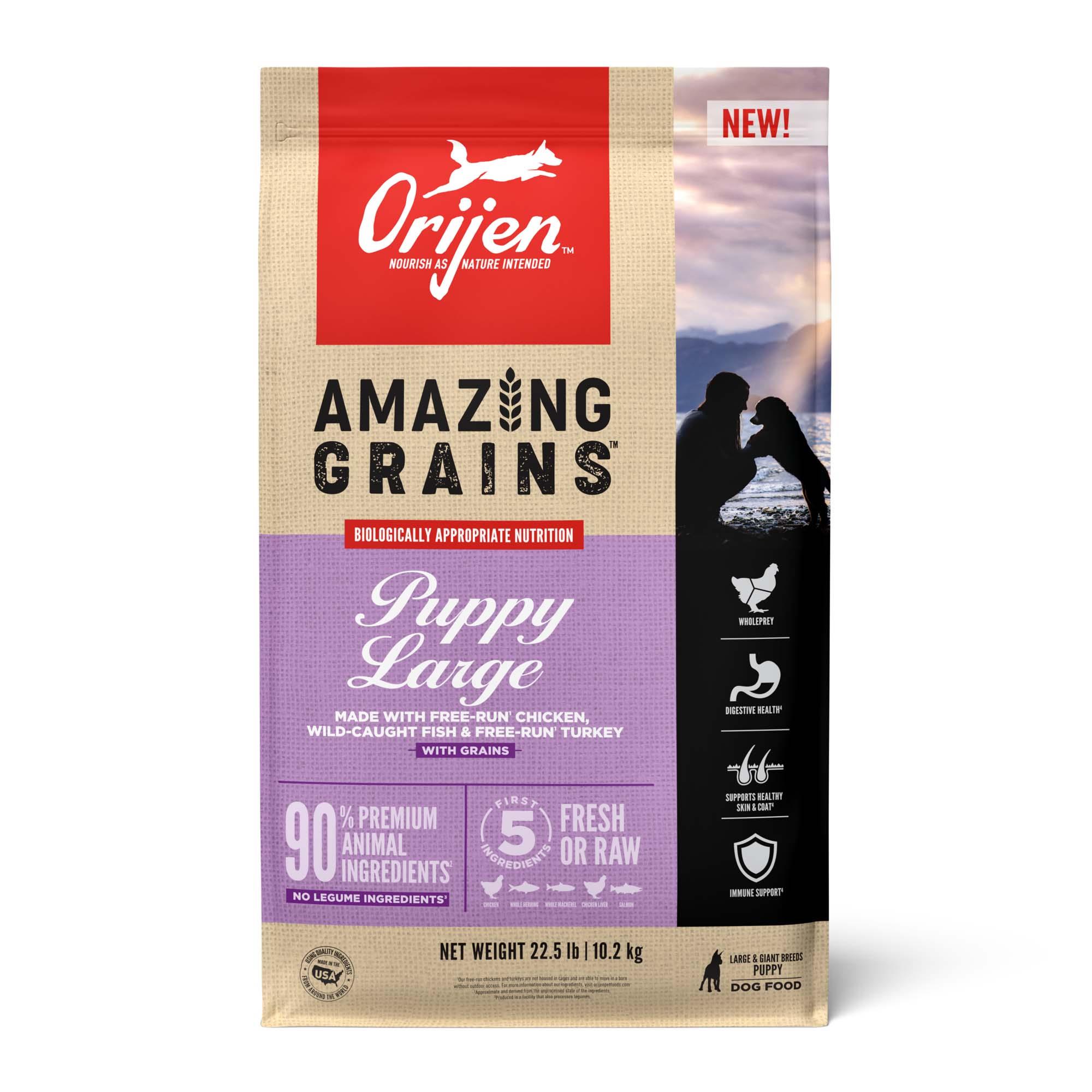 ORIJEN Amazing Grains High Protein Large Breed Dry Puppy Food