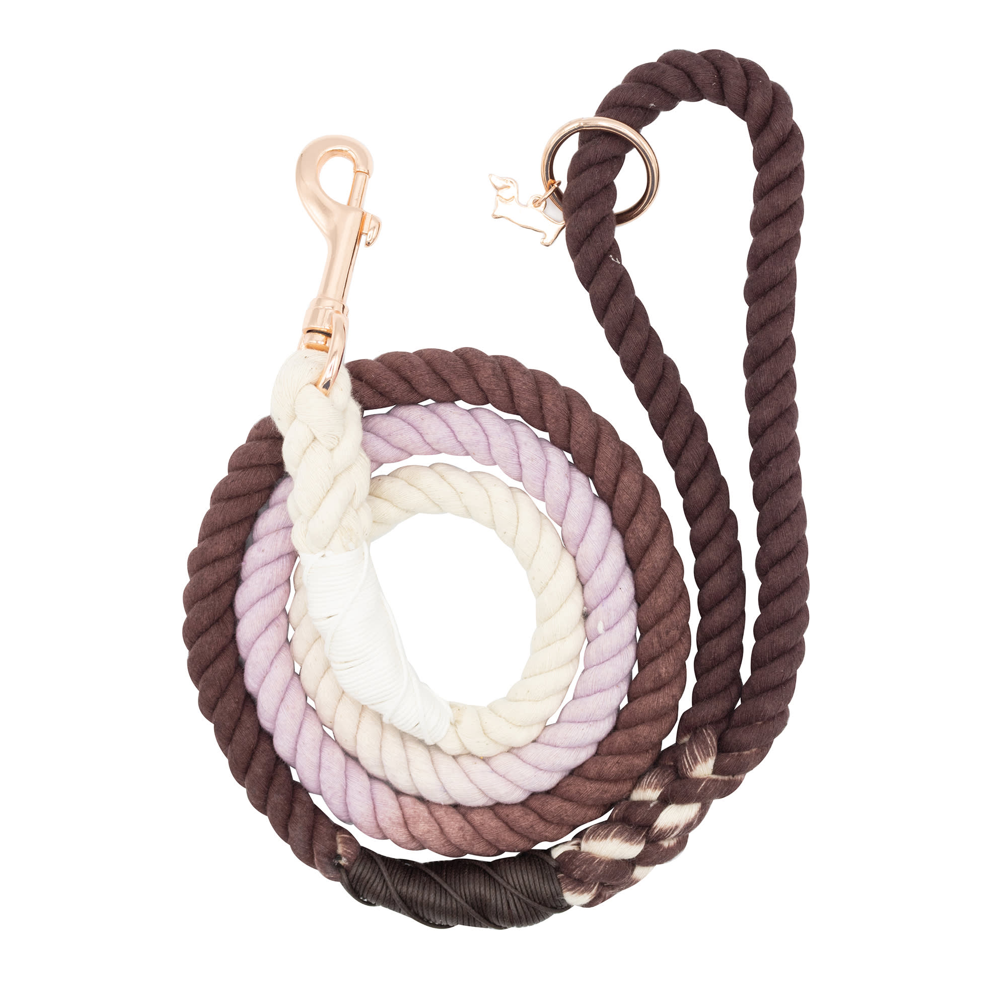 Sassy Woof Valencia Brown And Purple Rope Dog Leash, One Size Fits All