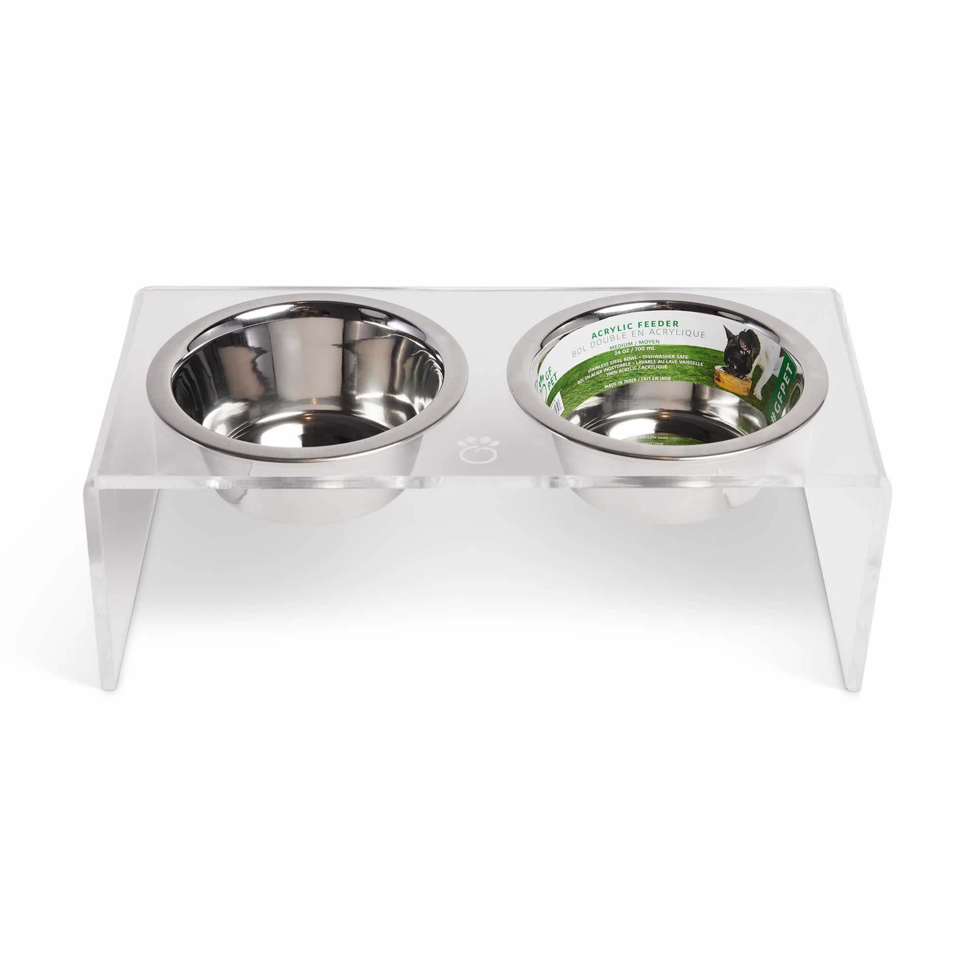 GF Pet Acrylic Double Feeder for Dogs