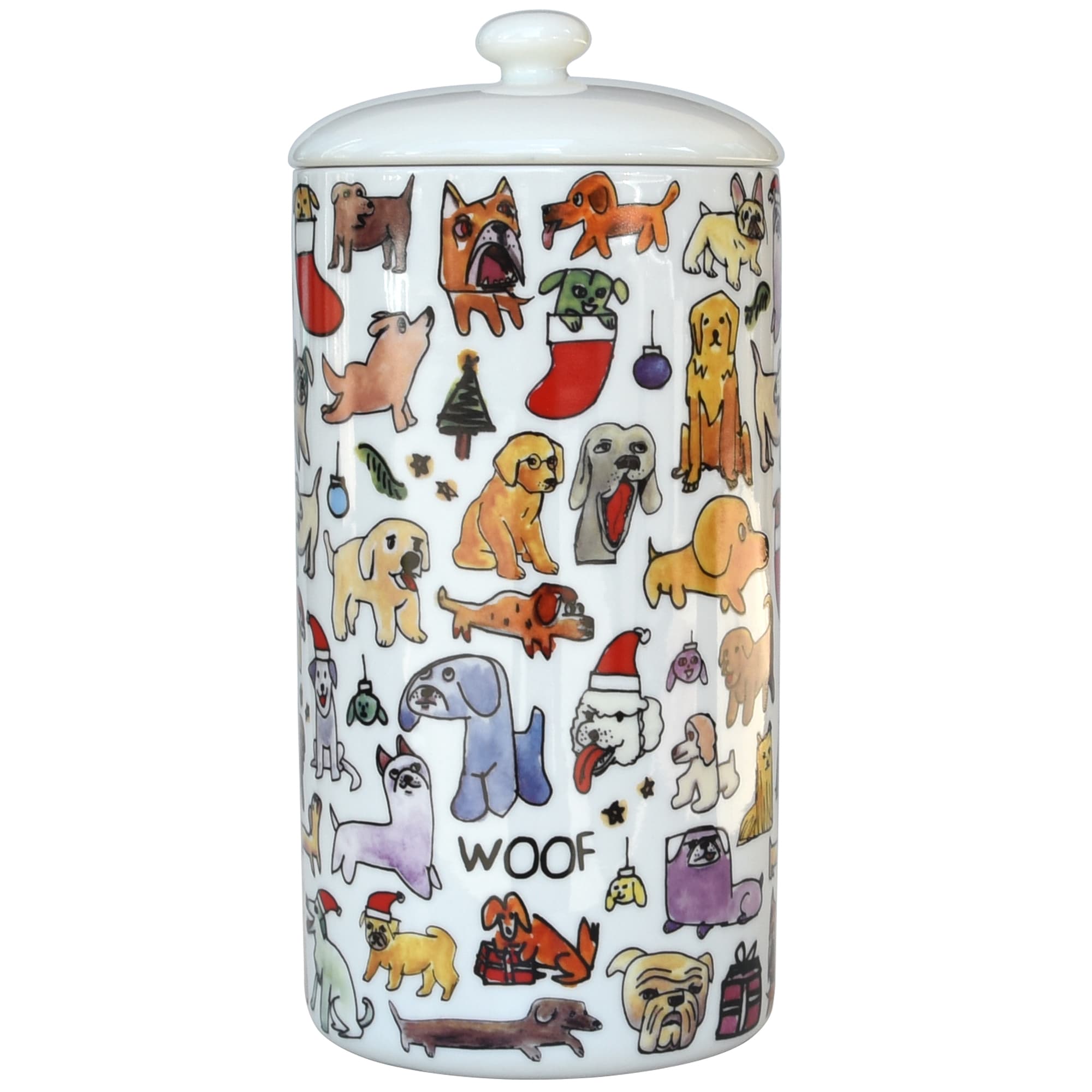 Ben Lenovitz Dog Person Holiday Ceramic Treat Jar