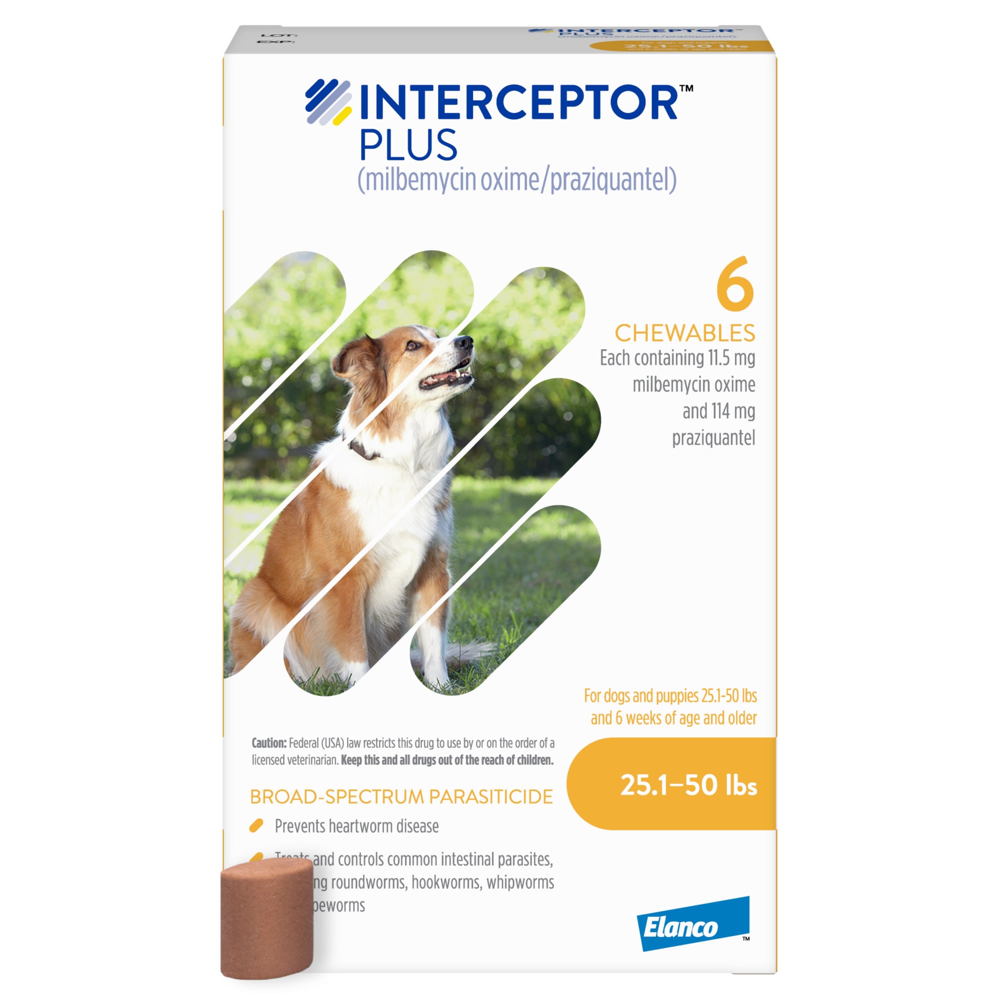 Interceptor Plus Chewables for Dogs 25 to 50 lbs