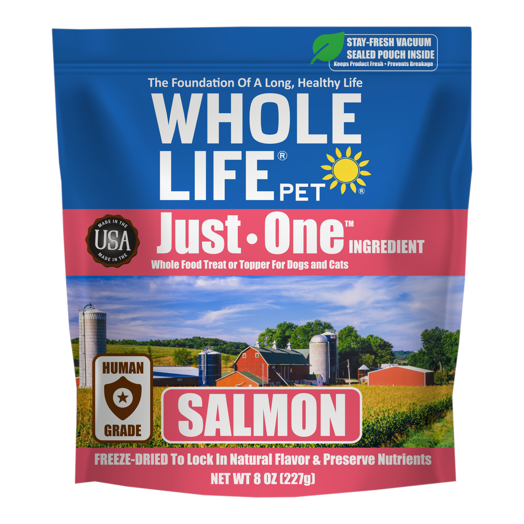Whole Life Pet Just One Freeze Dried Pure Salmon Fillet Whole Food Dog & Cat Treats