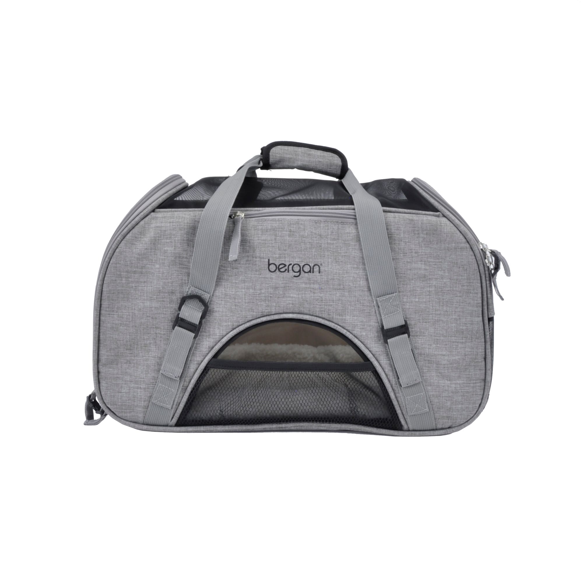 Bergan Heather Grey Comfort Carrier for Dogs, 19" L X 10" W X 13" H, Large
