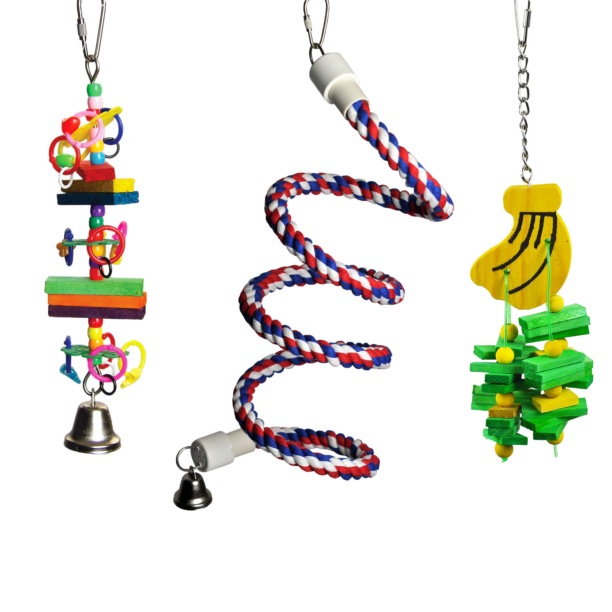 A&E Cage Company Happy Beaks Toy Bundle for Small Birds