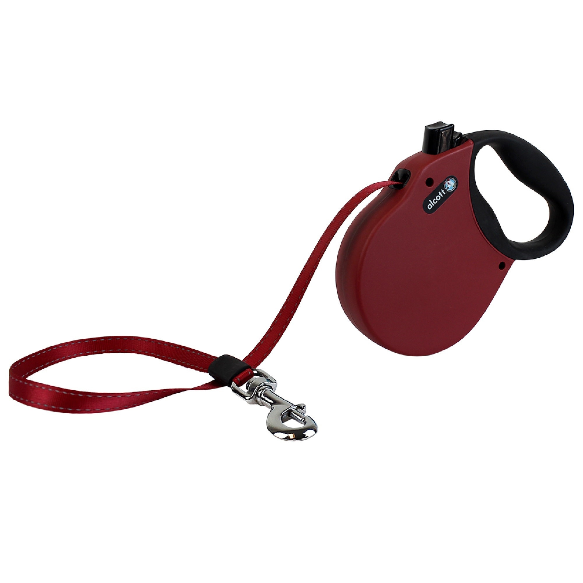 alcott Red Adventure Retractable Dog Leash for Dogs Up To 110 lbs.