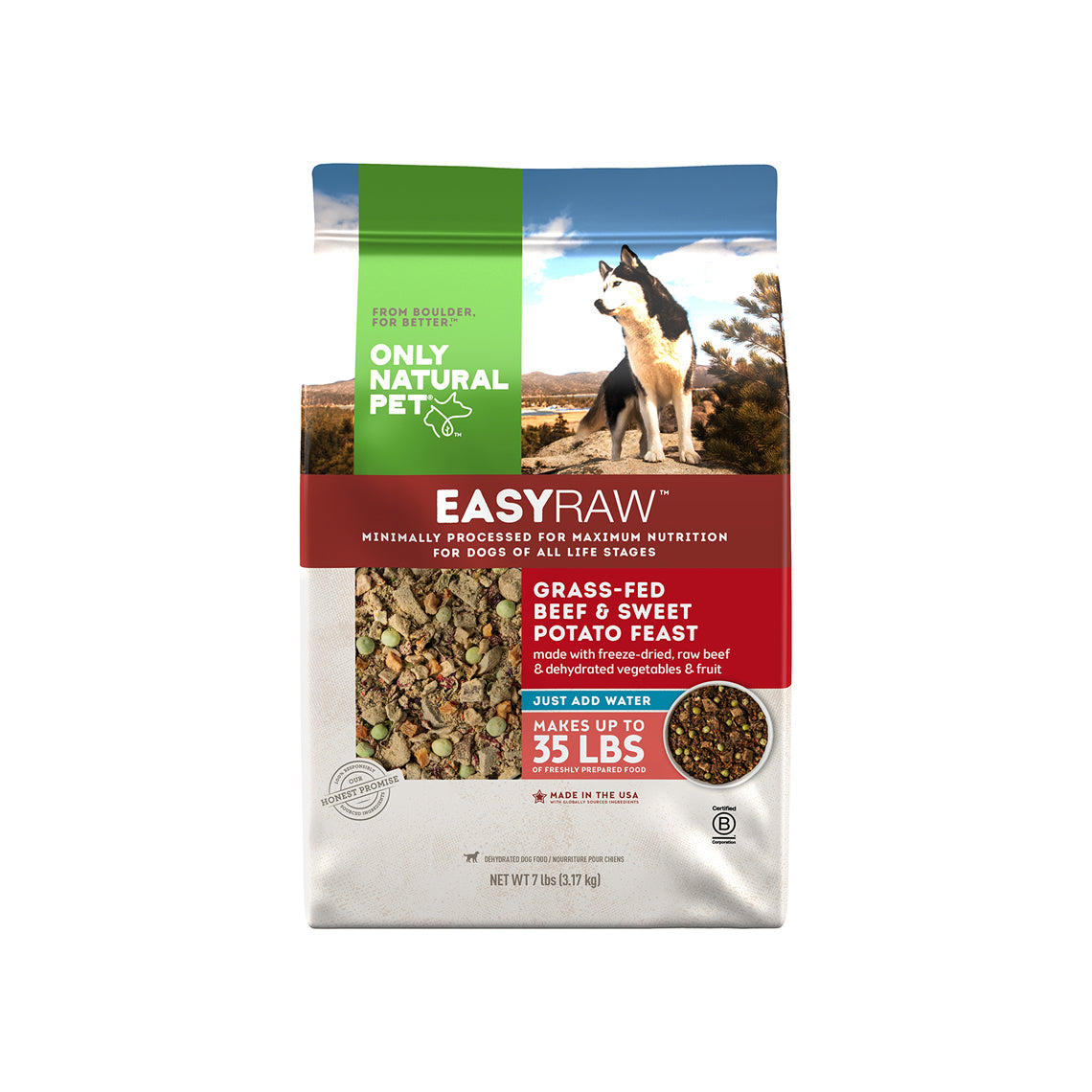 Only Natural Pet EasyRaw Grass-Fed Beef & Sweet Potato Feast Dehydrated Dog Food